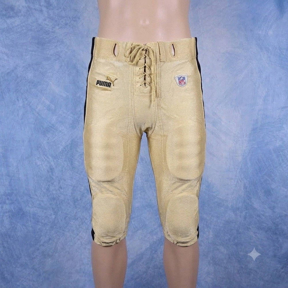Vintage Puma New Orleans Saints NFL Football Pants Gold Black Mens Size 42